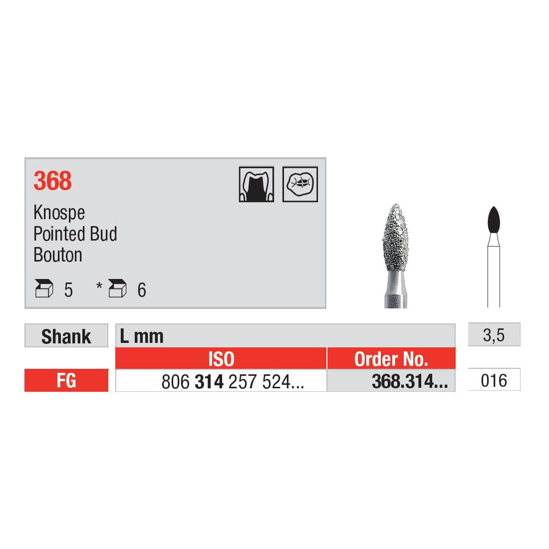 سنابل ماسية, برعم مدبب FG-16