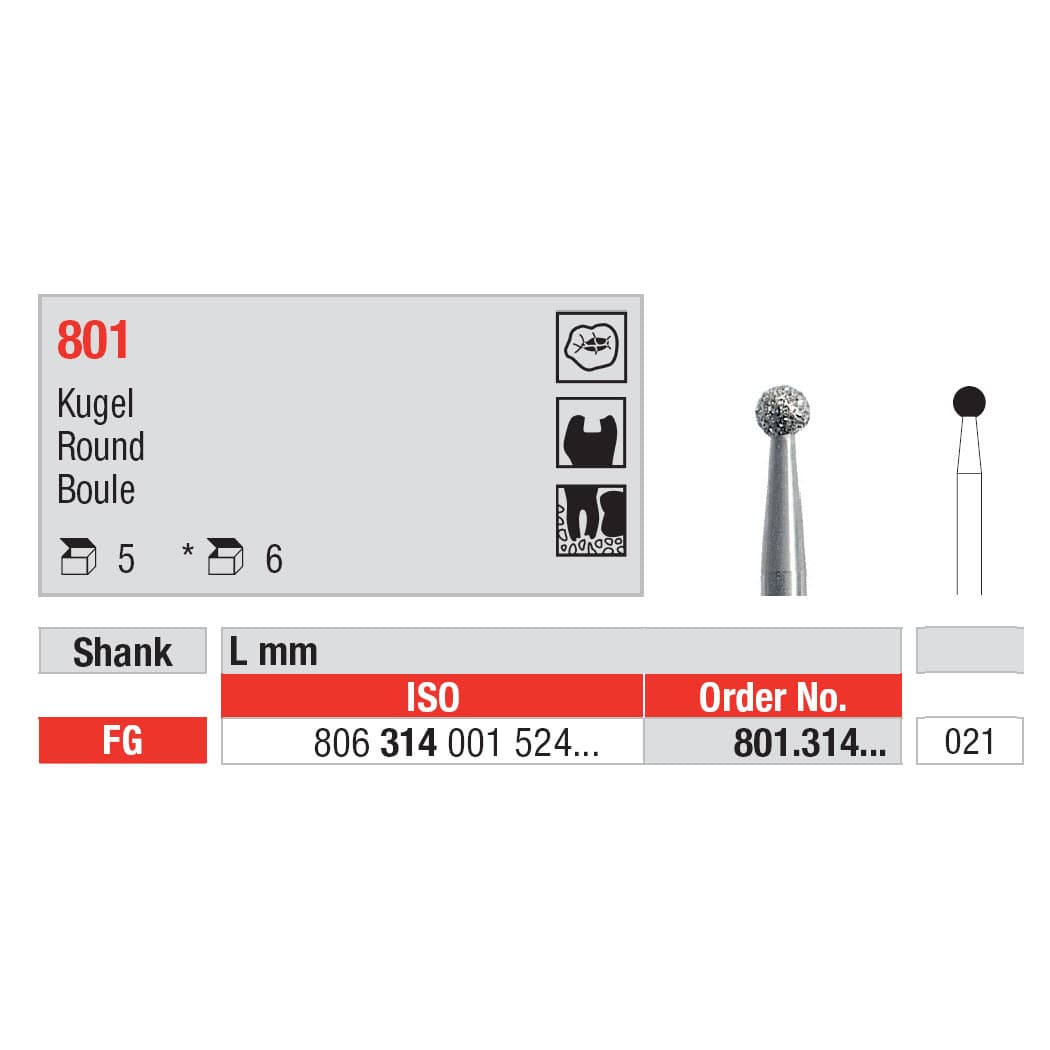 Diamond Burs, Round FG-21