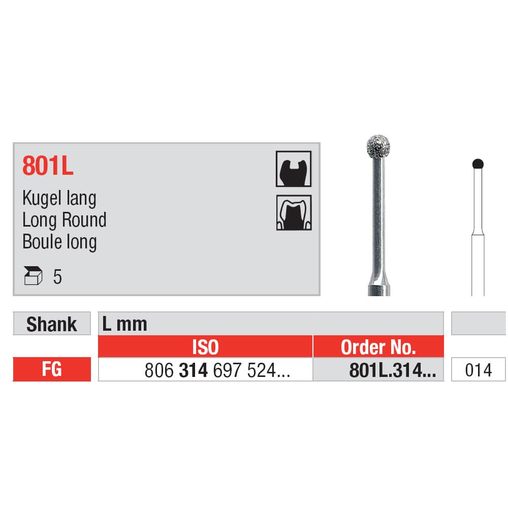 Diamond Burs, Round FG-14