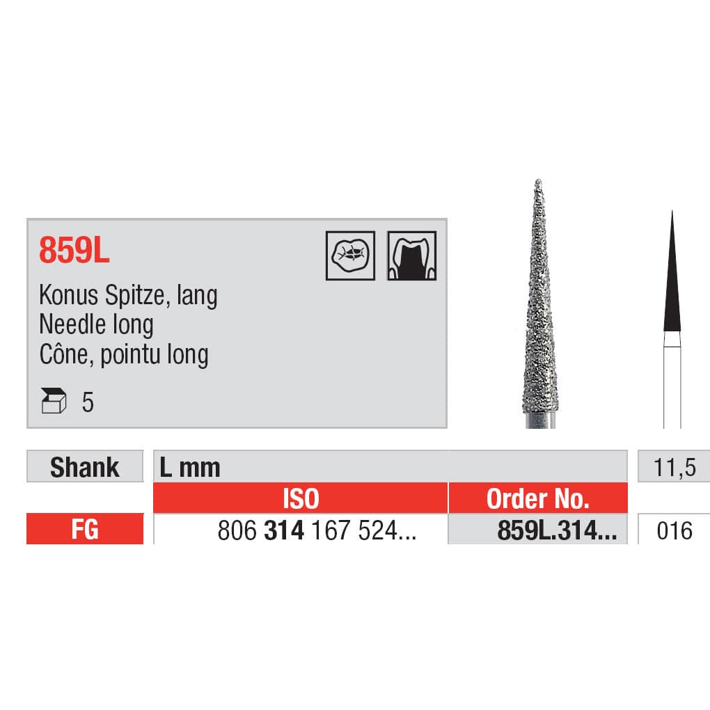 Diamond Burs, Needle FG-16