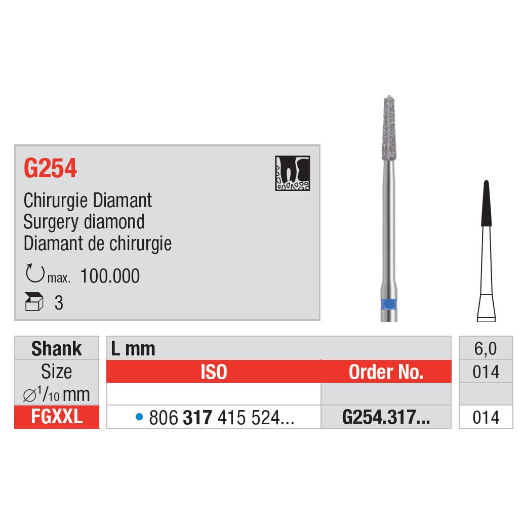 Diamond Burs, Surgery Diamond FG-317 Size 14