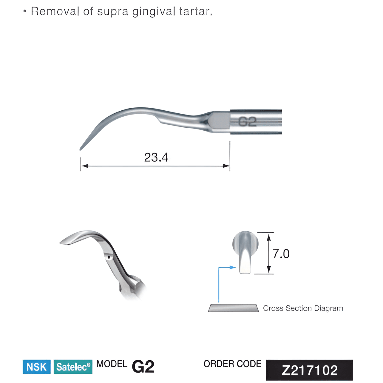 NSK Scaler Tartar Remover Tip, G2